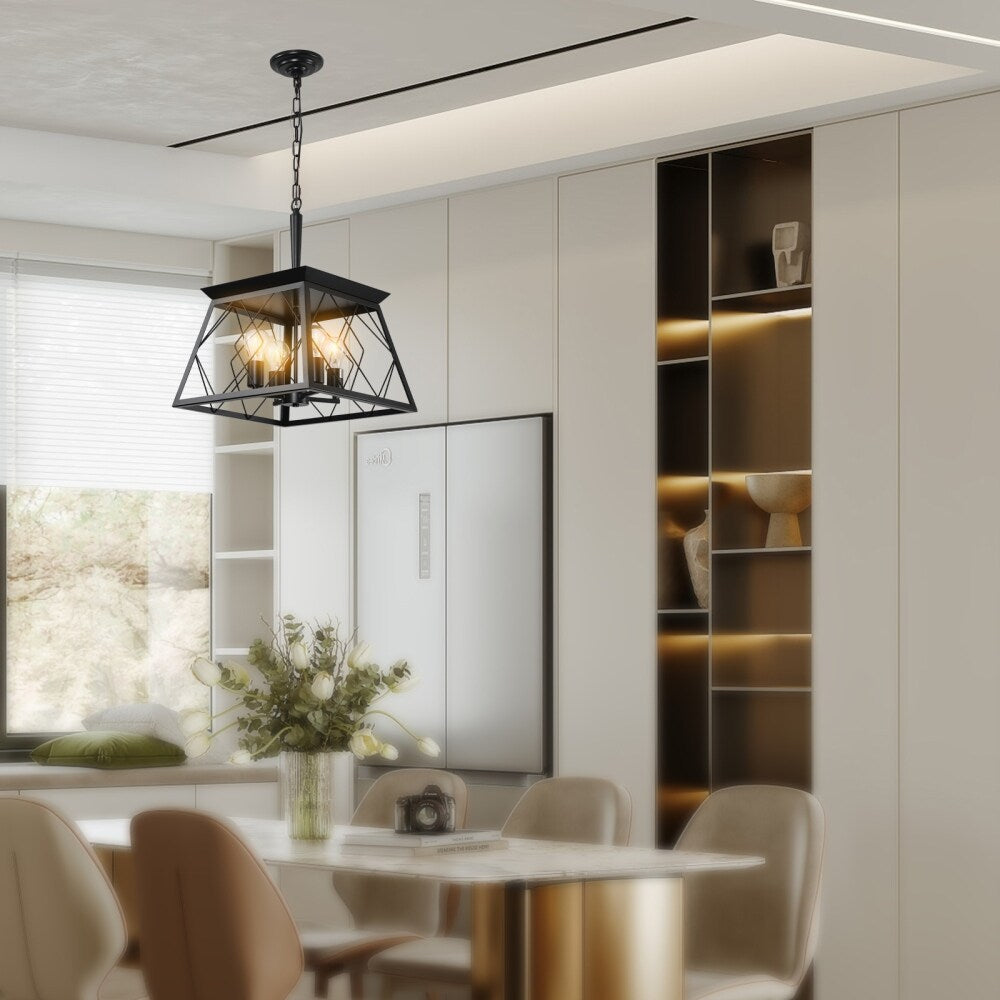 Dimmable 4-Light Farmhouse Chandeliers Light for Dining Room No Bulb