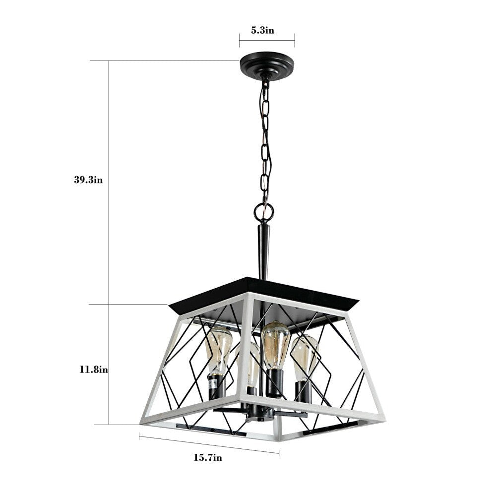 Dimmable 4-Light Farmhouse Chandeliers Light for Dining Room No Bulb