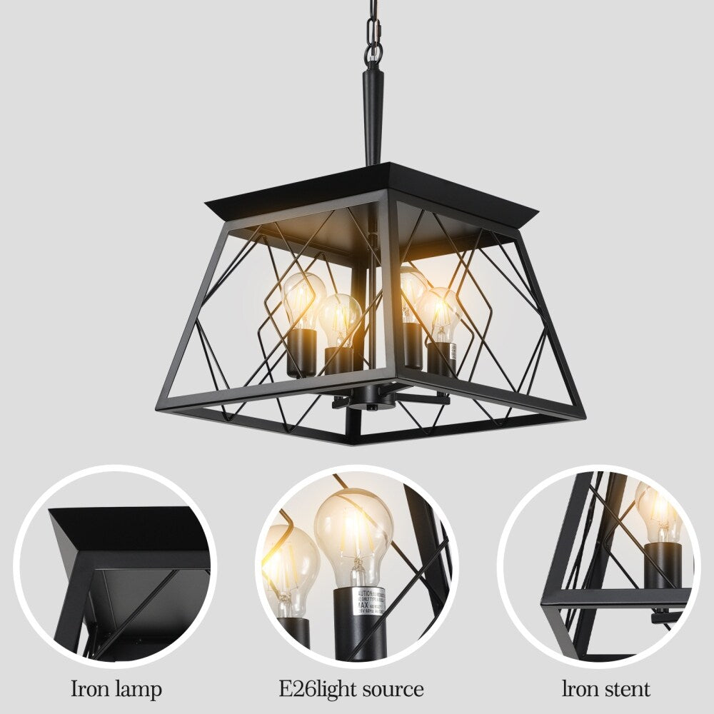 Dimmable 4-Light Farmhouse Chandeliers Light for Dining Room No Bulb