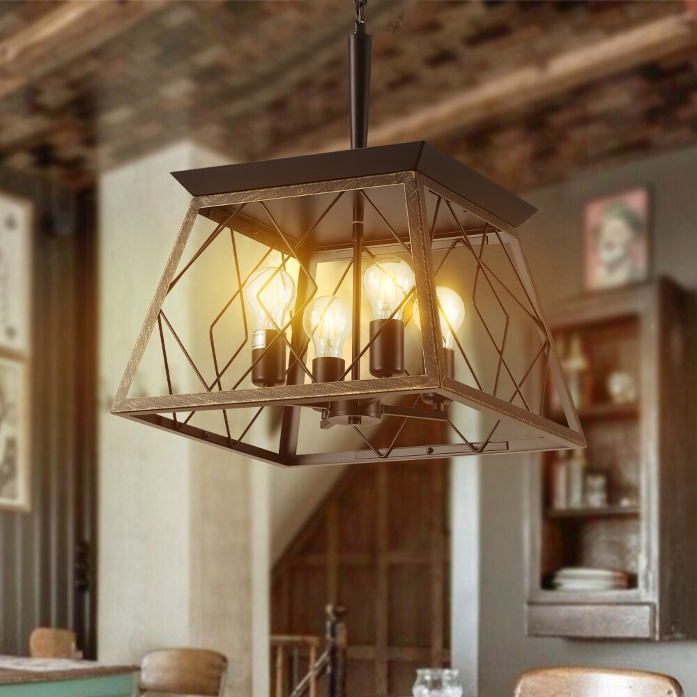Dimmable 4-Light Farmhouse Chandeliers Light for Dining Room No Bulb