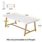 Dining Table for 8 People, 70.87-inch Rectangular Wood Kitchen Table