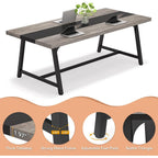 Dining Table for 8 People, 70.87-inch Rectangular Wood Kitchen Table