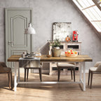 Dining Table for 8 People, 70.87-inch Rectangular Wood Kitchen Table