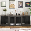 Dog Crate Furniture -Wooden Dog Kennel with Room Divider and 2 Drawers