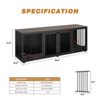 Dog Crate Furniture -Wooden Dog Kennel with Room Divider and 2 Drawers