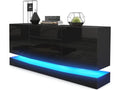 Black Buffet with Matte Body and High Gloss Front with RGB LED Lighting