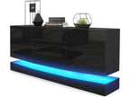 Black Buffet with Matte Body and High Gloss Front with RGB LED Lighting
