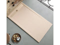 Cream shower tray with slate finish, Meublori CACH colored grate - 150x80 cm