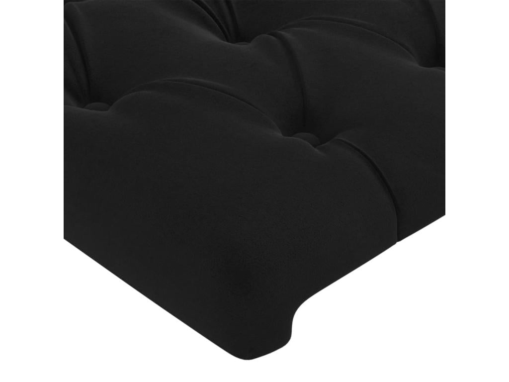 4-piece headboard set, black, 100x7x78/88 cm, velvet