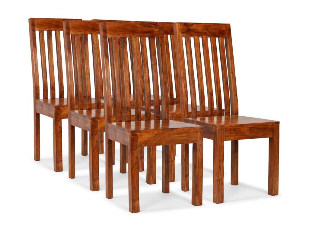 Set of 6 modern solid wood dining chairs