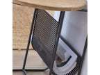 Meublori pine wood and metal side table