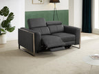 Meublori 2-seater electric sofa in anthracite grey leather