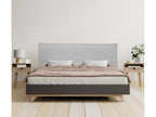 Meublori Smooth Natural Linen Headboard with Padding 135x105cm with Legs for 120/135cm Beds - Light Grey