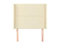 Headboard with wings, Cream, 83x16x118/128 cm, Faux Leather