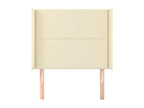 Headboard with wings, Cream, 83x16x118/128 cm, Faux Leather