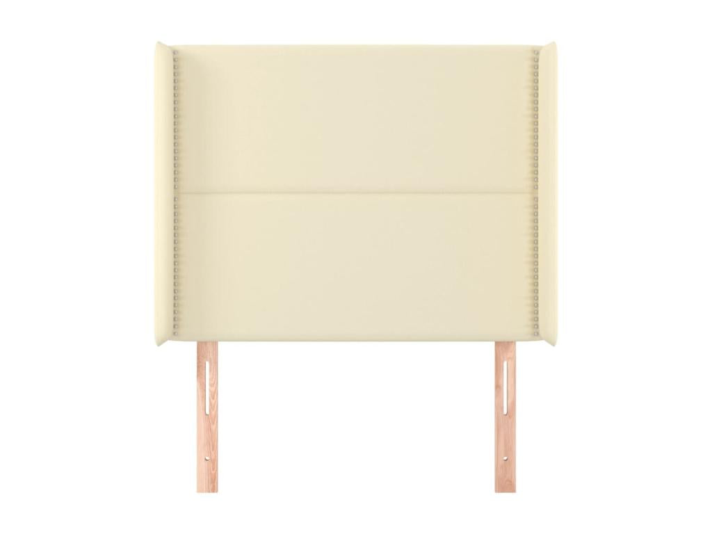 Headboard with wings, Cream, 83x16x118/128 cm, Faux Leather