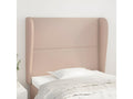 Headboard with wings, Cappuccino color, 93x23x118/128cm, faux leather