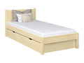 Single wooden bed - with drawer N02 Light Pine 90x180