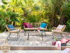 Laviecasa Sesame woven resin garden furniture set with rectangular coffee table - 4 seats - Laviecasa LZZA32931