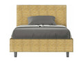 Single bed with upholstered slatted base 120x190 cm, Meublori 3 yellow fabric