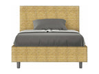 Single bed with upholstered slatted base 120x190 cm, Meublori 3 yellow fabric