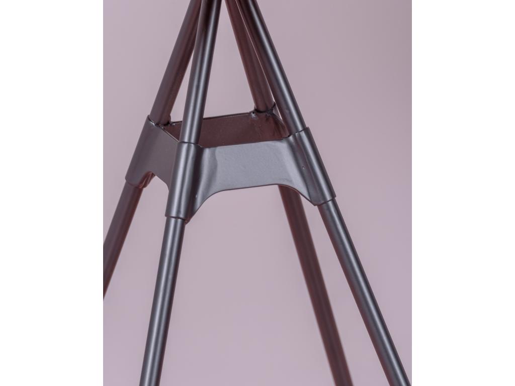 Industrial high table in beech wood and lacquered steel, 60x60cm - Meublori - Natural beech