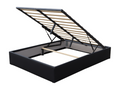 Black storage bed 100x200 cm with 12 Meublori - Quick assembly and easy-care fabric