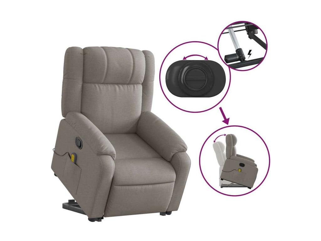 Meublori Fabric Reclining Massage Chair