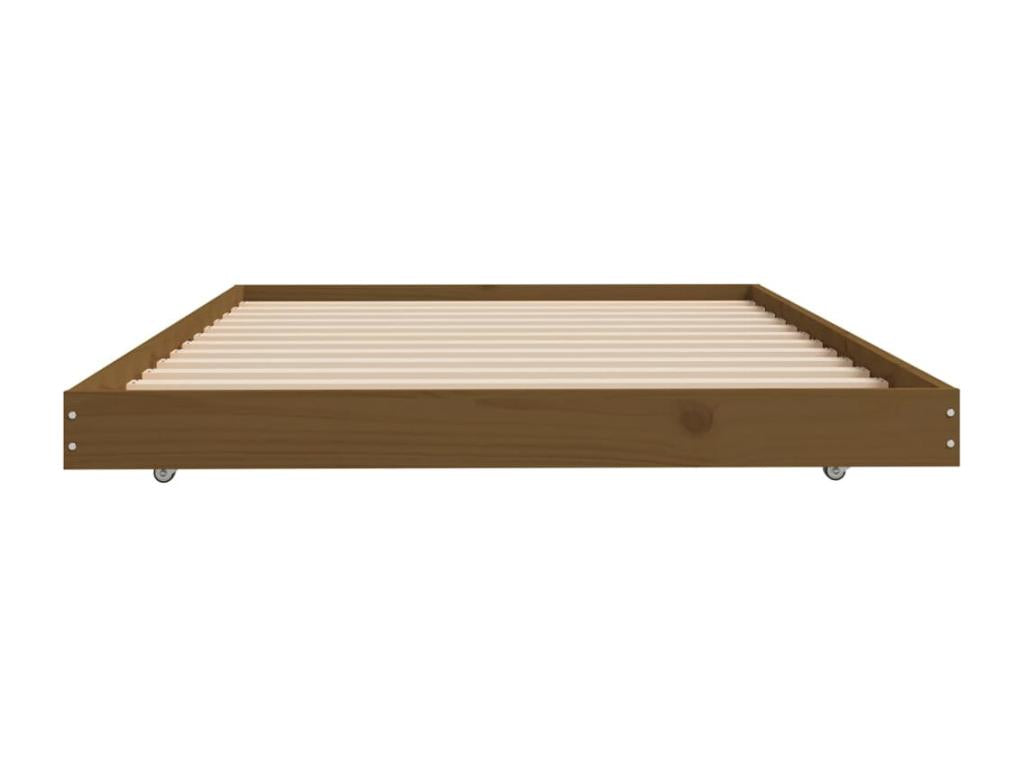 Bed frame without mattress, honey brown, 100x200cm, solid pine wood