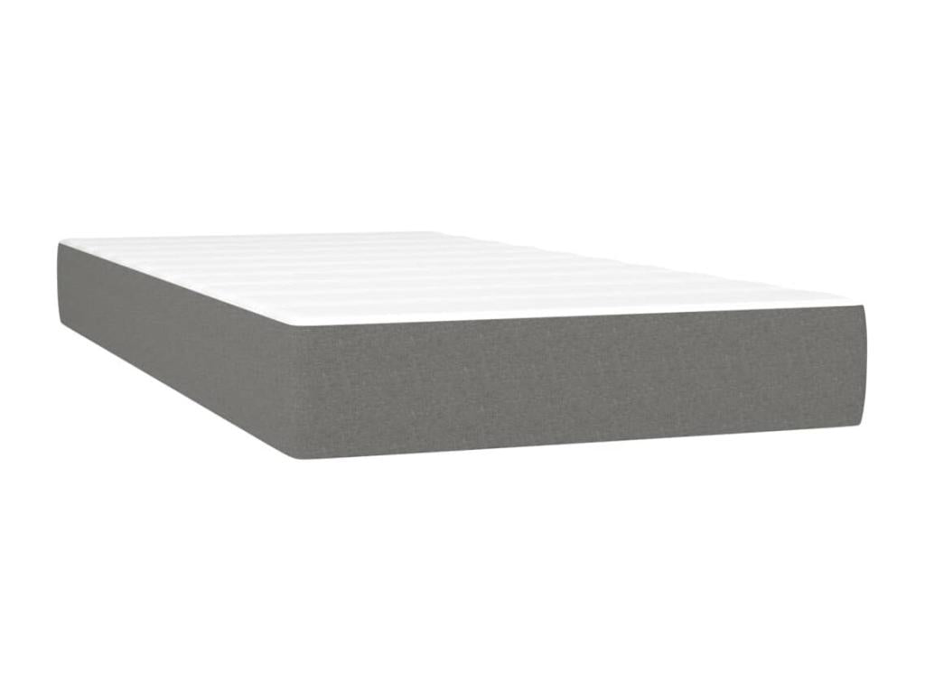 Meublori bed base with LED mattress, dark grey, 200x200 cm, fabric