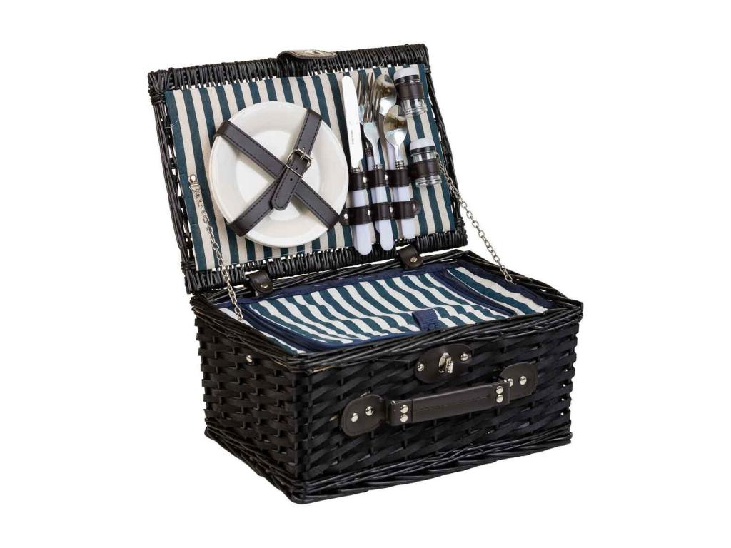 Blue picnic basket 38x26x19h