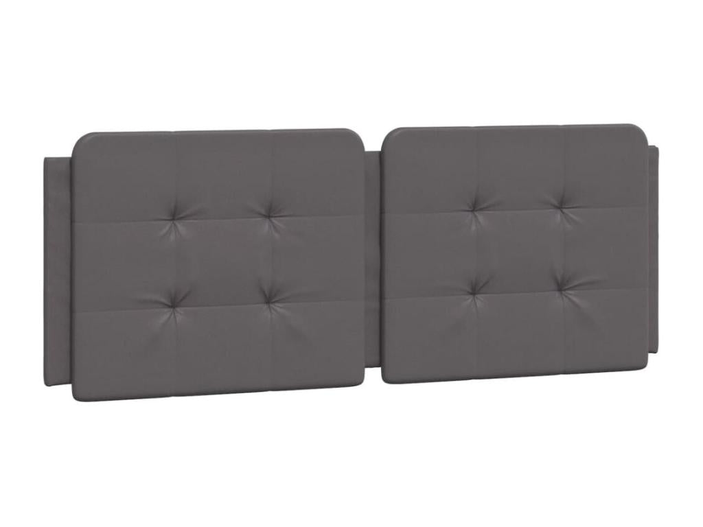 Bed frame with headboard, grey, 140x200 cm, faux leather