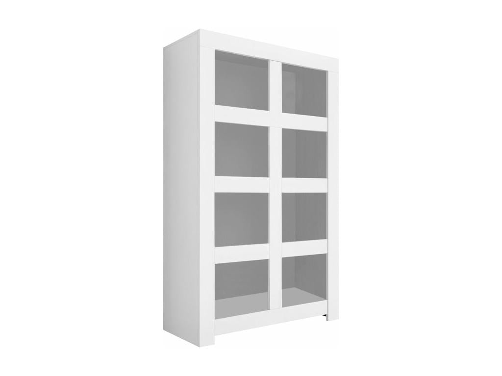 Meublori - Living Room Set Coffee Table TV Stand Shelf White Matte Finish