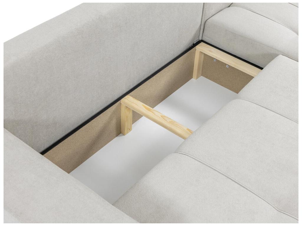 Meublori 361 Grey Corner Sofa with Sleeping Function and Bedding Box, 244x145x82cm