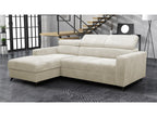 Meublori 191 Corner Sofa, Light Brown, Sleeping Function, Bedding Box, 236x82cm