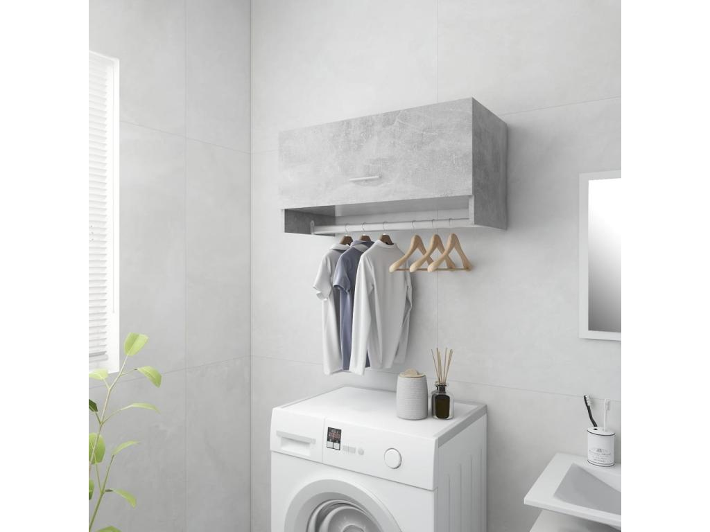 Concrete grey wardrobe 70x32.5x35 cm engineered wood