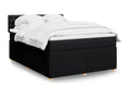 Meublori bed base with black mattress, 140x190 cm, fabric