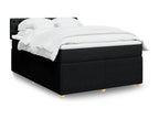 Meublori bed base with black mattress, 140x190 cm, fabric