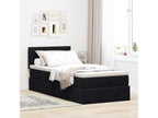 Ottoman bed frame with black 90x190 cm velvet mattress