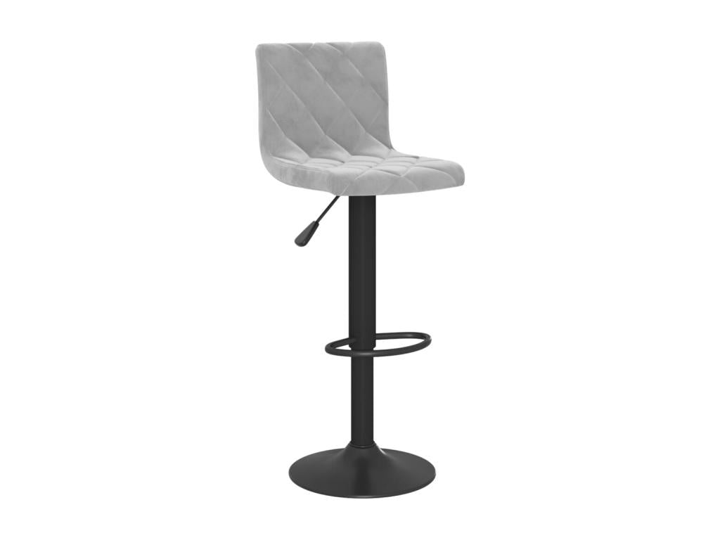 Bar stools, 2 pcs, light grey velvet, 9