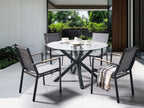 Meublori Black Glass Garden Table