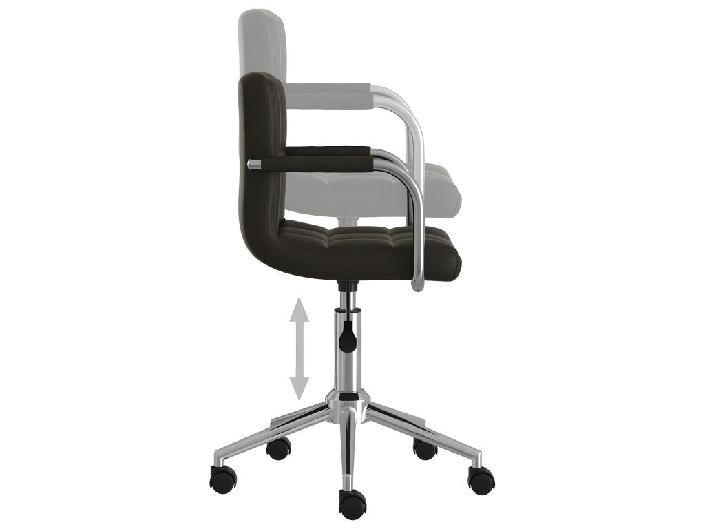 Black Faux Leather Swivel Dining Chair