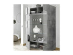 2-Door Display Cabinet, Light Polished Concrete Finish - Meublori