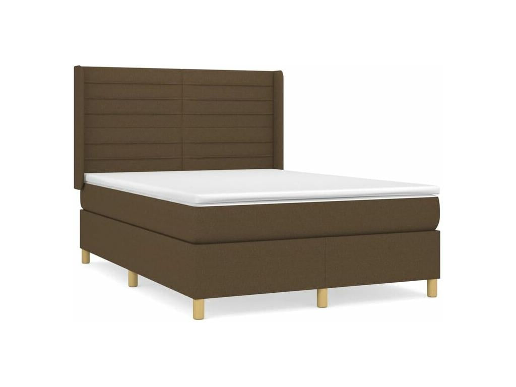 Bed base with dark brown mattress, 140x200 cm