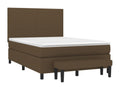 Upholstered bed base with mattress, dark brown, 140x190 cm