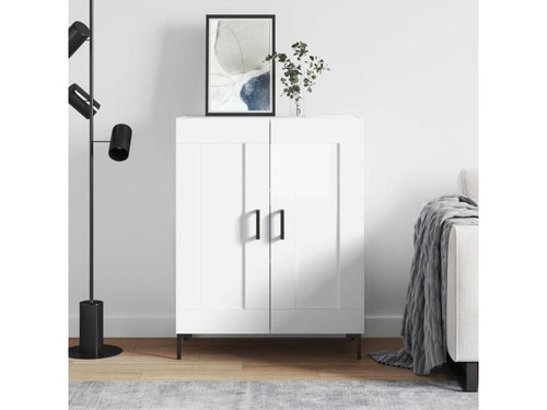 Glossy white sideboard, 69.5x34x90 cm, engineered wood