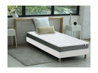 Meublori memory foam and HR foam mattress set with slatted base - French comfort. Dimensions: 90x190 cm. Slatted base: White.