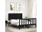 Bed frame with black headboard 140x190 solid wood ASRI00361