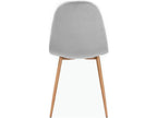 Meublori - Set of 2 dining chairs in grey velvet with oak legs