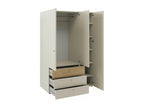 Meublori 100 Wardrobe - Beige - Oak 185x120x60cm